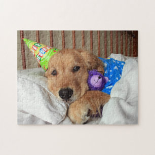 Golden Retriever Birthday Jigzaag Puzzle Legpuzzel
