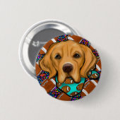 Golden Retriever Birthday Ronde Button 5,7 Cm (Voorkant /achterkant)