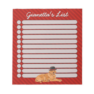 Golden Retriever Black Pet Dog List Notitieblok