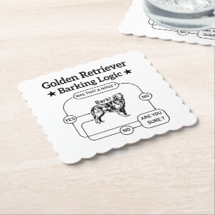 Golden Retriever blaffen logica grappige hond sarc Kartonnen Onderzetters
