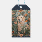 Golden Retriever  Bloemen Tapestry Cadeaulabel (Voorkant)