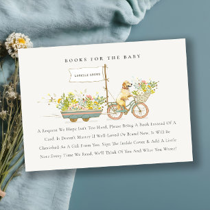 Golden Retriever Bloemenboeken voor Baby shower Informatiekaartje