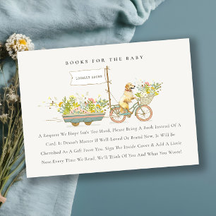 Golden Retriever Bloemenboeken voor Baby shower Informatiekaartje