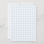 Golden Retriever Blue Gingham Baby shower Kaart (Achterkant)