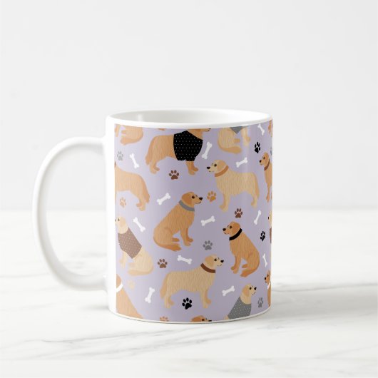 Golden Retriever Bones and Paws Coffee Mug (Gauche)