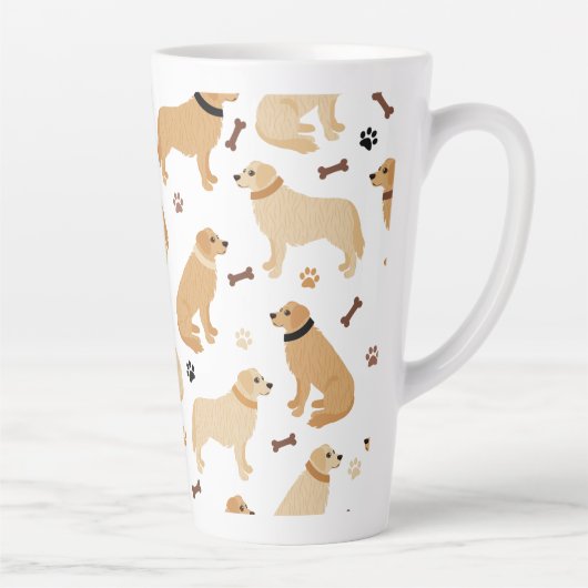 Golden Retriever Bones and Paws Latte Mug (Droite)