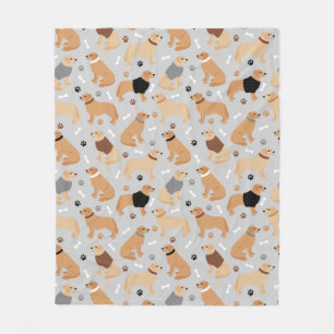 Golden Retriever Botten en Paws Fleece Blanket Deken