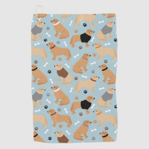 Golden Retriever Botten en pokken Golfhanddoek