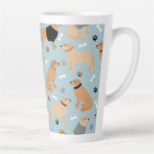 Golden Retriever Botten en pokken Latte Mok (Rechts)