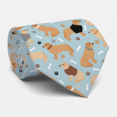 Golden Retriever Botten en pokken Stropdas (Opgerold)