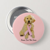 Golden Retriever Breast Cancer Button (Voorkant /achterkant)