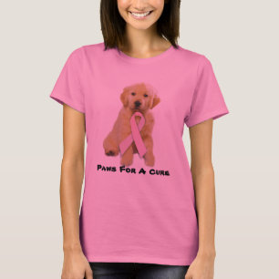 Golden Retriever Breast Cancer Dames T-Shirt