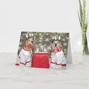 Golden Retriever Candlelight Crown Holiday Feestdagen Kaart