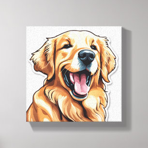 Golden Retriever Canvas Afdruk