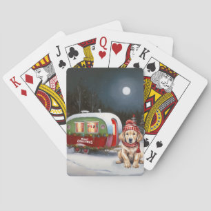 Golden Retriever Caravan Kerstavontuur Pokerkaarten