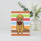 Golden Retriever Cartoon Briefkaart (Staand voorkant)