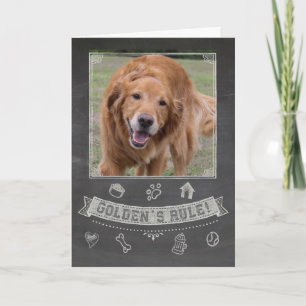 Golden Retriever Chalkboard Verjaardag Kaart