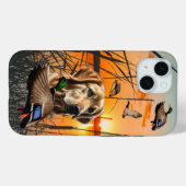 Golden Retriever Chasse au canard iPhone Coque dur (Verso (horizontal))