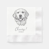 Golden Retriever Cheers Hond Custom Cocktail serve Servet (Voorkant)