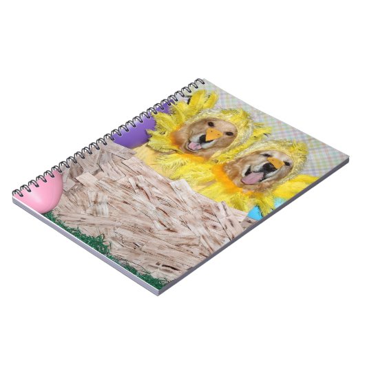 Golden Retriever Chicken in een Nest Notitieboek (Linkerzijde)