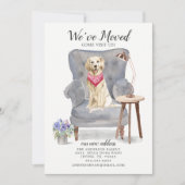 Golden Retriever Chien | Faire-part de déplacement (Devant)