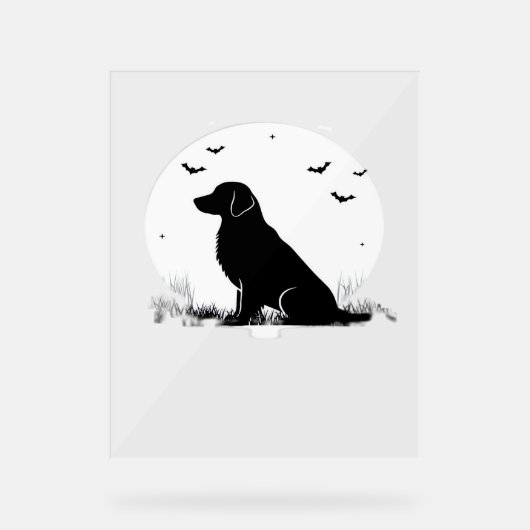 Golden Retriever Chien - Halloween Moon Silhouette (Recto)