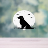 Golden Retriever Chien - Halloween Moon Silhouette (Neutre)