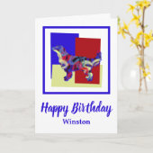 Golden Retriever Chien Rouge Bleu Jaune Carte Anni (Fleur jaune)