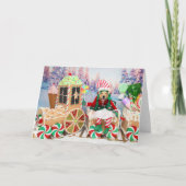 Golden Retriever Christmas Candy Train Feestdagen Kaart (Voorkant)