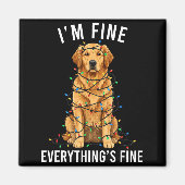 Golden Retriever Christmas I'm Fine Everything Is Magneet (Voorkant)