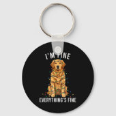 Golden Retriever Christmas I'm Fine Everything Is Sleutelhanger (Voorkant)