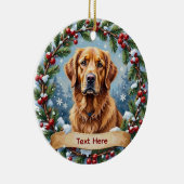 Golden Retriever Christmas Keramisch Ornament (Rechts)