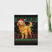 Golden Retriever Christmas Santa Hat Tree Lights P Kaart (Voorkant)