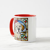 Golden Retriever Christmas Stained Glass Mug (Devant gauche)