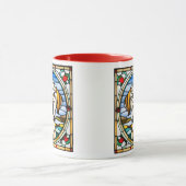 Golden Retriever Christmas Stained Glass Mug (Centre)