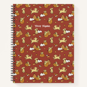 Golden Retriever Citrouille Motif Carnet spirale