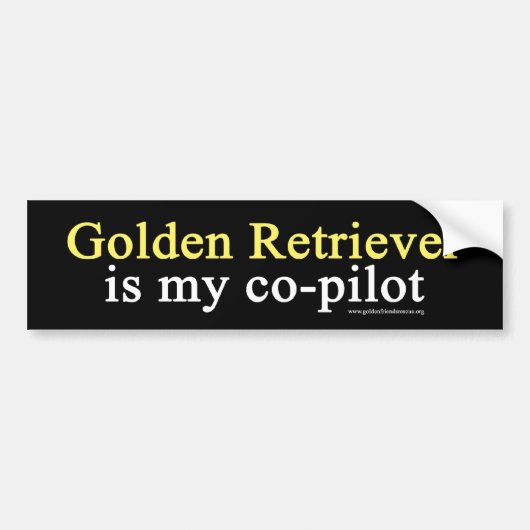 Golden Retriever Co-Pilot Bumpersticker (Voorkant)