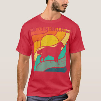 Golden Retriever Corgi Sunset Mam Pap -120 T-shirt