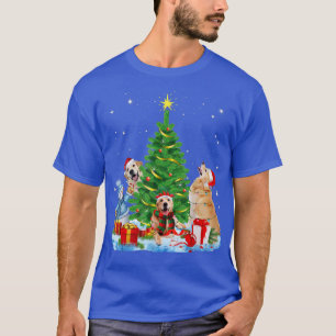 Golden Retriever Costume Santa Licht Pet in sneeuw T-shirt