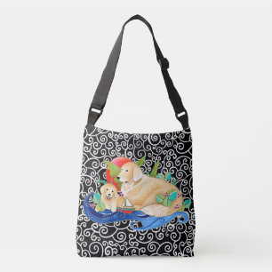 Golden Retriever Cross body of Canvas tas