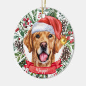 Golden Retriever Custom Dog kerstversiering Keramisch Ornament (Links)