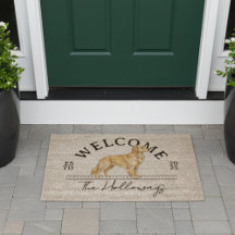 Golden Retriever Custom Familienaam Welkom