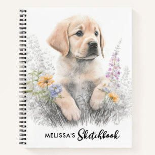 Golden Retriever Cute Puppy Dog Pet Art Sketchbook Notitieboek