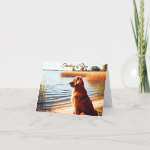 Golden Retriever Denken aan u Opmerking Kaart