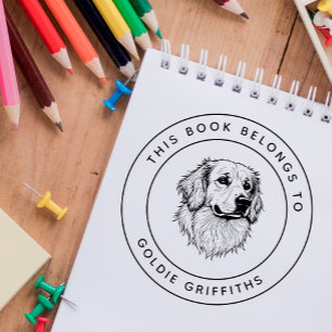 Golden Retriever Dit boek hoort bij de naam van Ki Rubberstempel