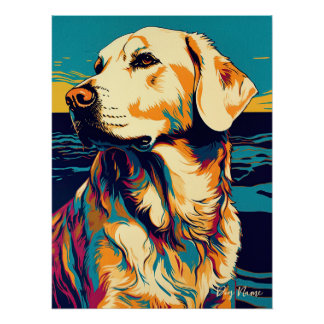 Golden Retriever Dog 001 - Bruno Pokopen Perfect Poster