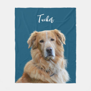 Golden Retriever Dog, aangepaste foto en naam, hui Fleece Deken