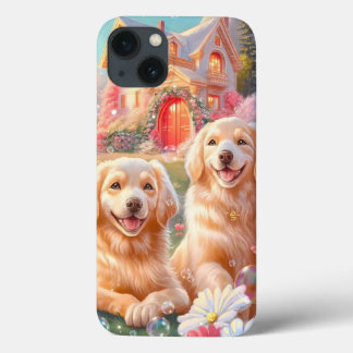 Golden Retriever Dog Art Telefoonhoes iPhone 13 Hoesje