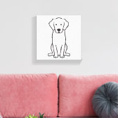 Golden Retriever Dog Cartoon Canvas Afdruk (Insitu (Woonkamer))