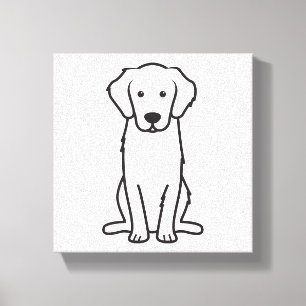 Golden Retriever Dog Cartoon Canvas Afdruk